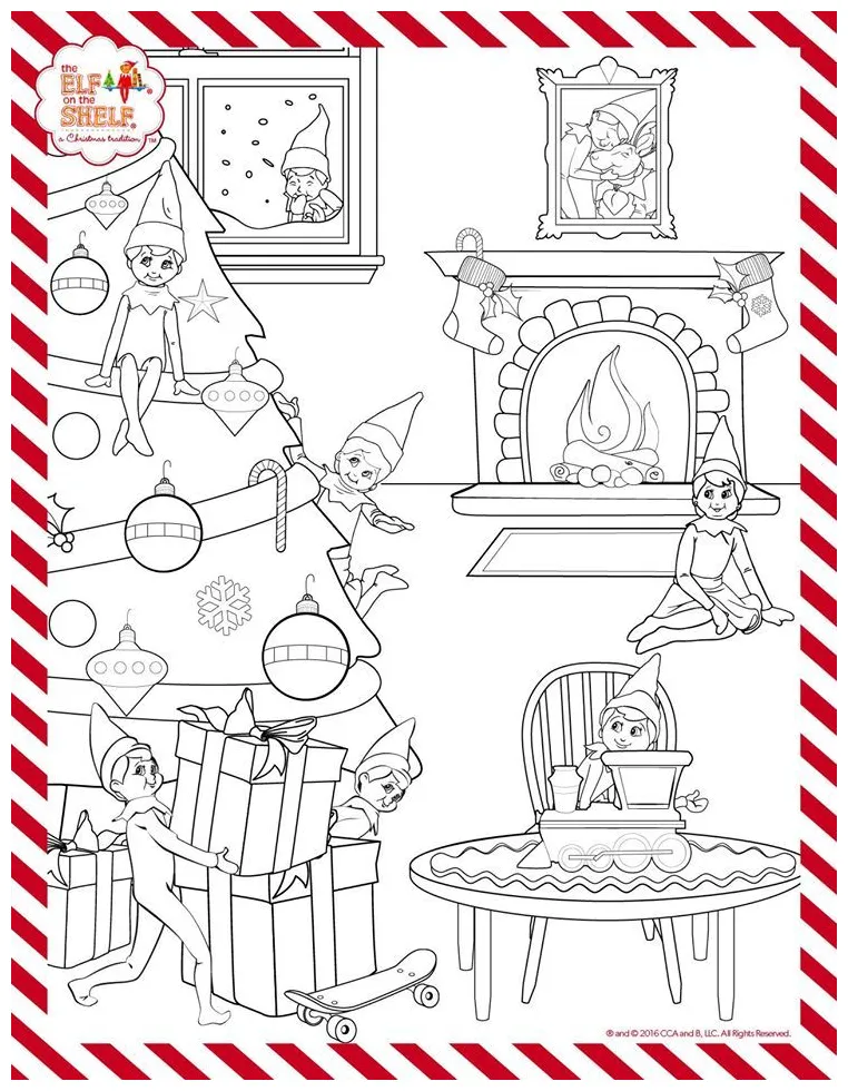 Shelf elf coloring pages