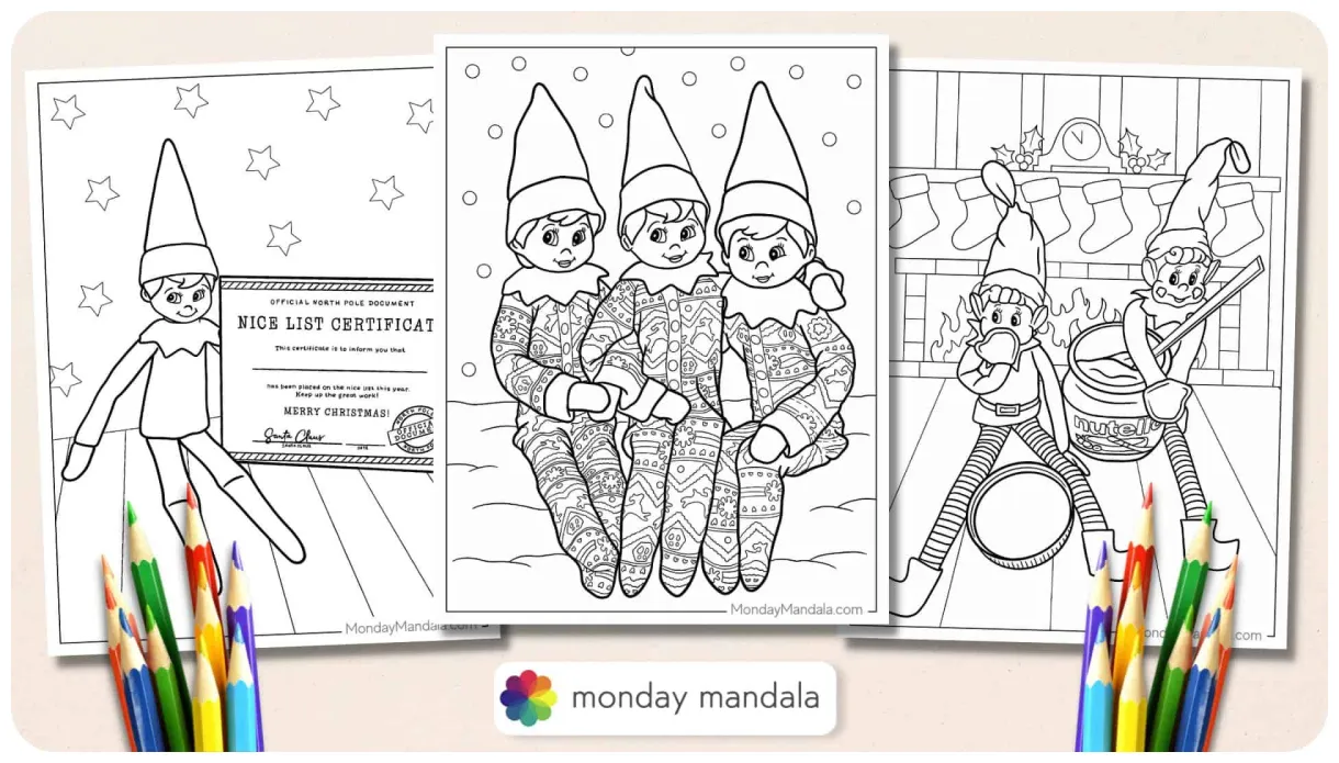 Shelf elf coloring pages