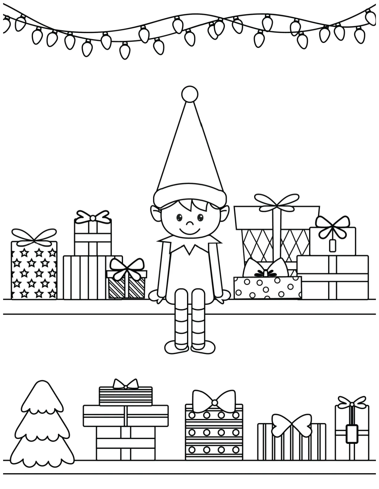 Shelf elf coloring pages