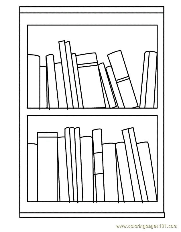 Coloring pages book shelf 5 education > books free printable printable coloring page