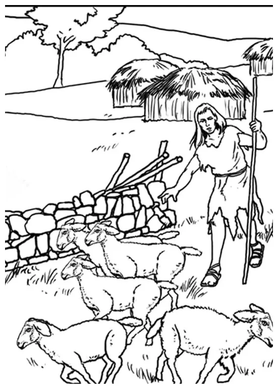 Coloring page shepherd free printables img 7632