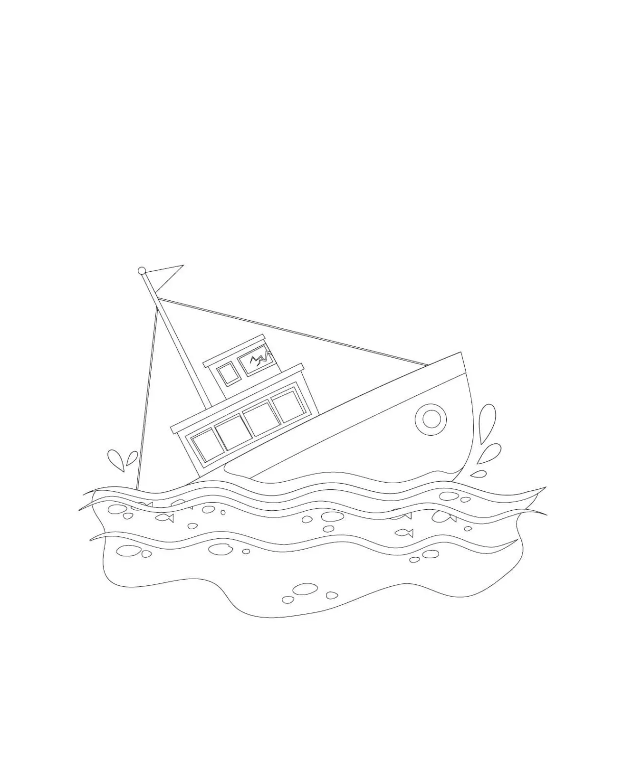 Sinking Ship coloring page - Download, Print or Color Online for Free