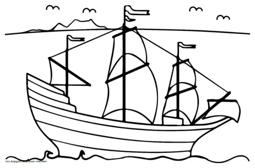 Ship Coloring Page » Turkau
