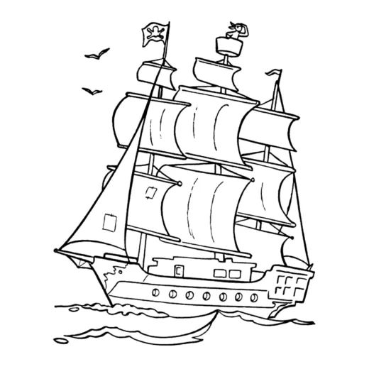 Ship Coloring Page » Turkau
