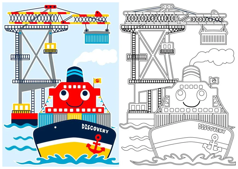 Ship Coloring Page Vector Art, Icons, and Graphics for Free Download