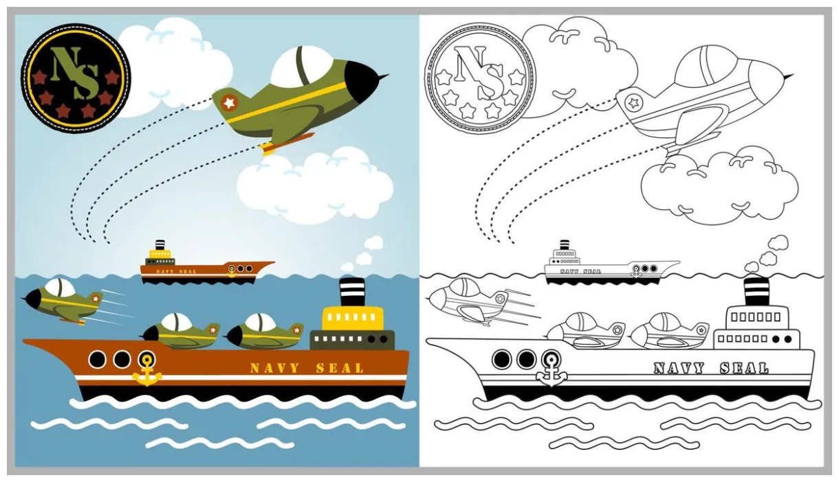 Ship Coloring Page Vector Art, Icons, and Graphics for Free Download