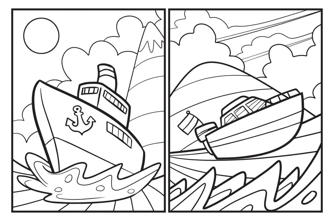 Ship Coloring Page Vector Art, Icons, and Graphics for Free Download