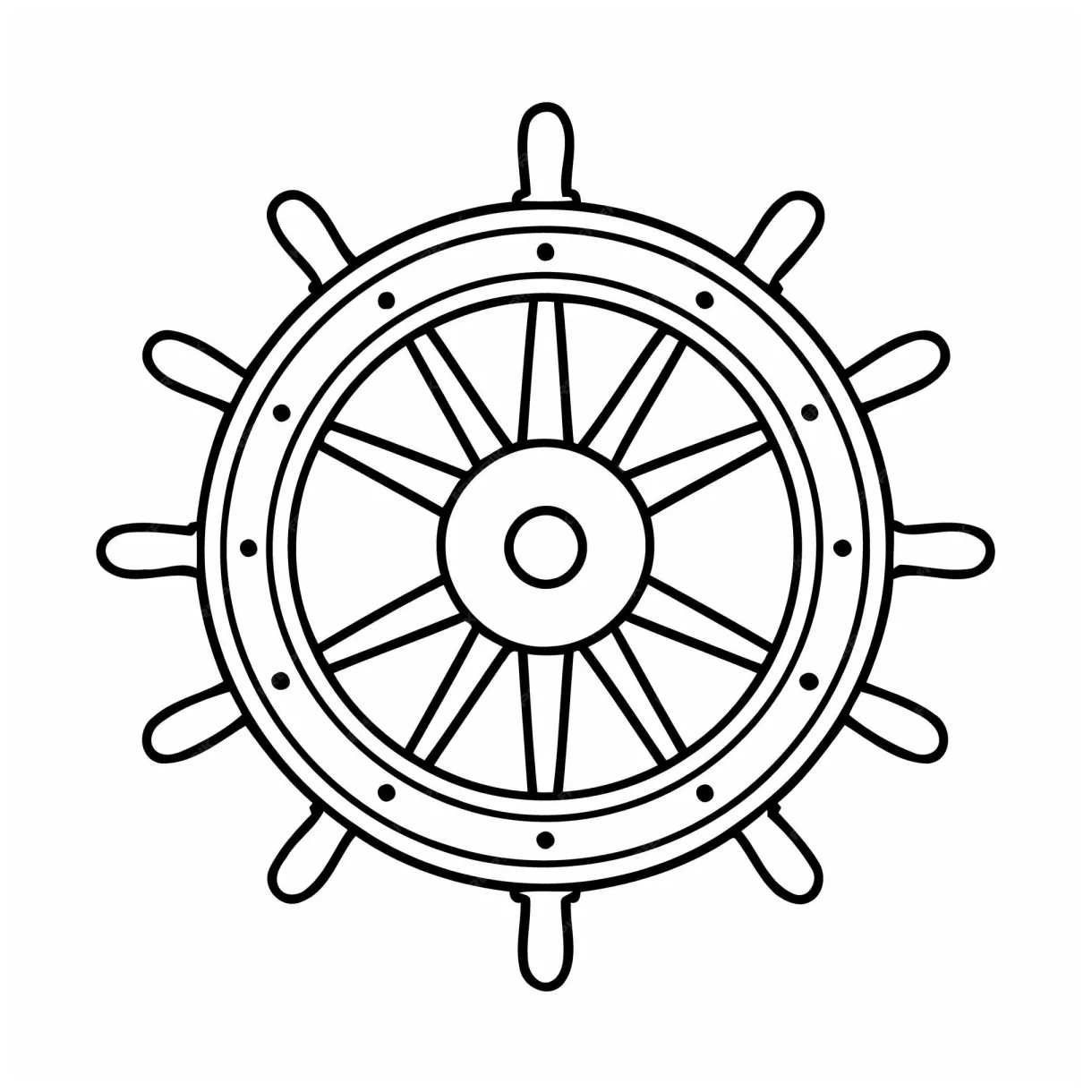 Premium Vector | Simple vector illustration of shipwheel for kids