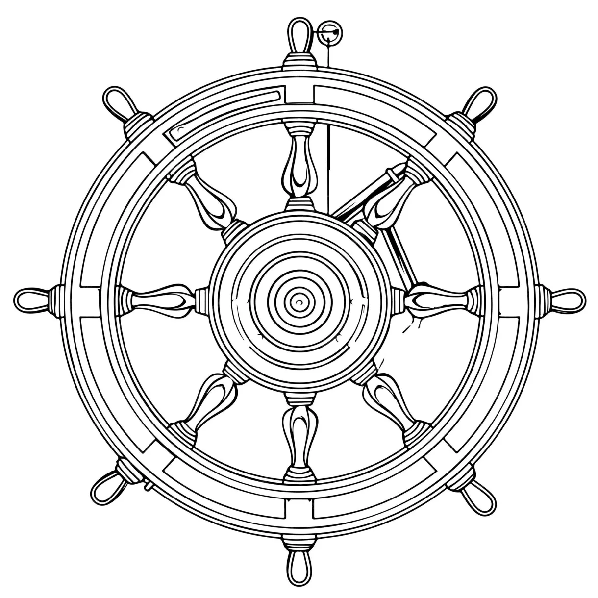 Coloring books vector of ship wheel premium ai-generated vector