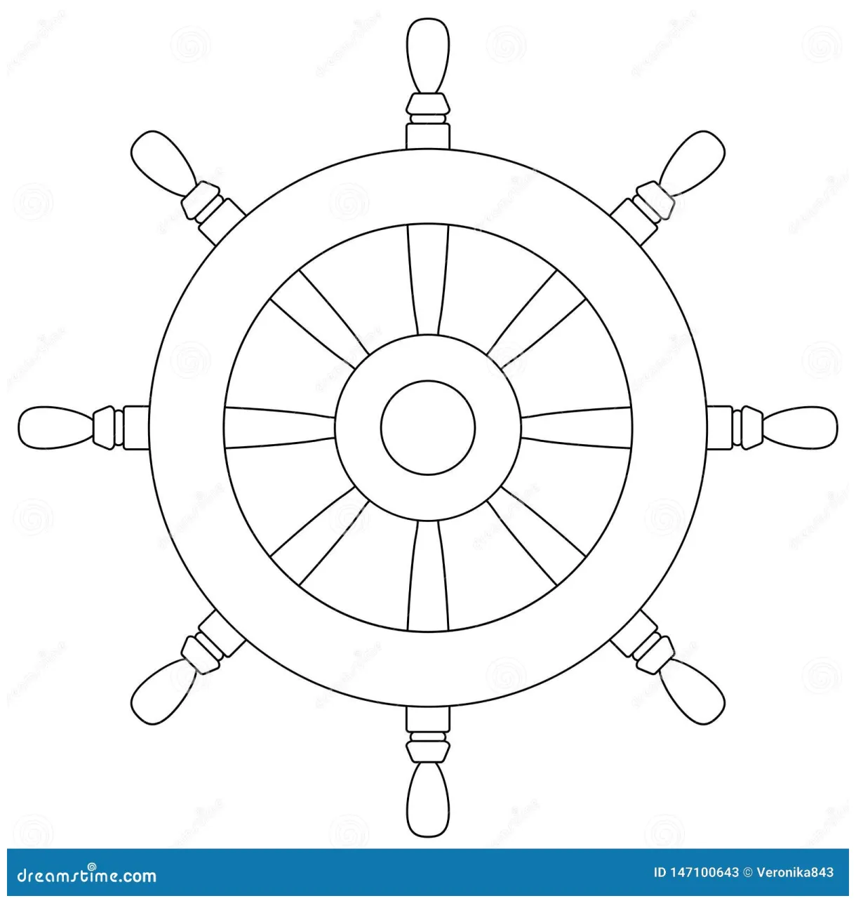 Ship wheel coloring pages