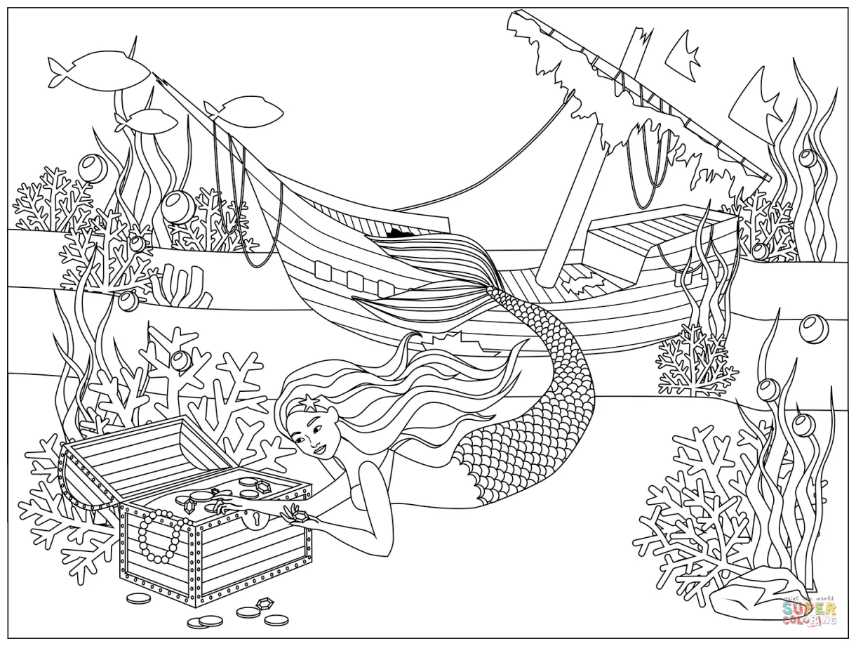 Shipwreck coloring page