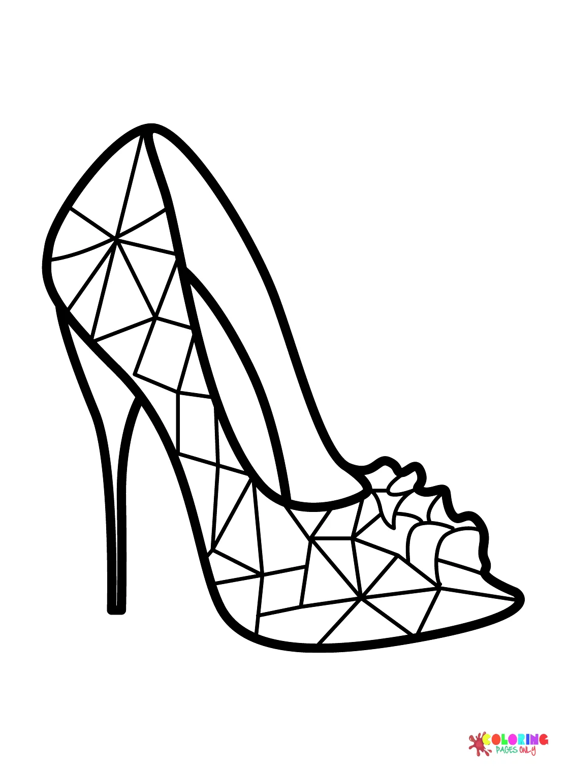 Sparkling Wedding Shoe Coloring Page - Free Printable Coloring Pages