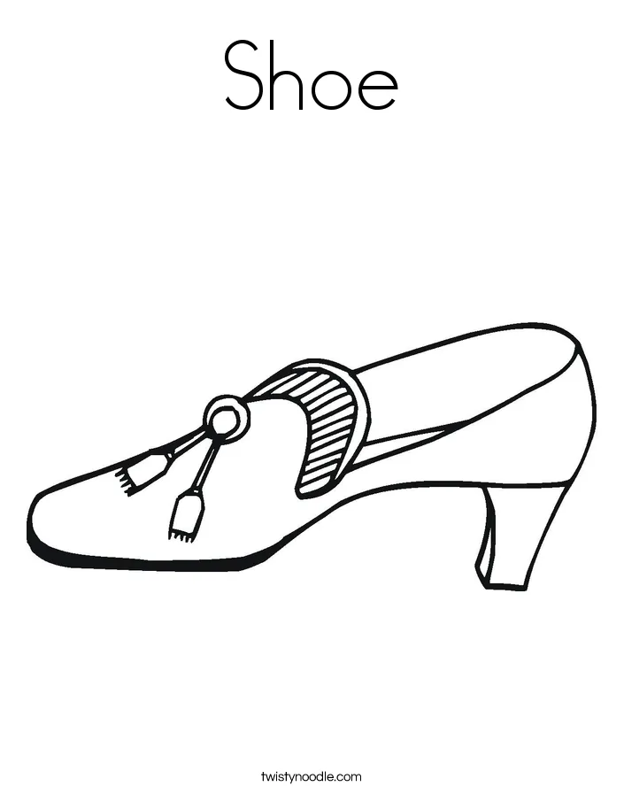 Shoe coloring page twisty noodle