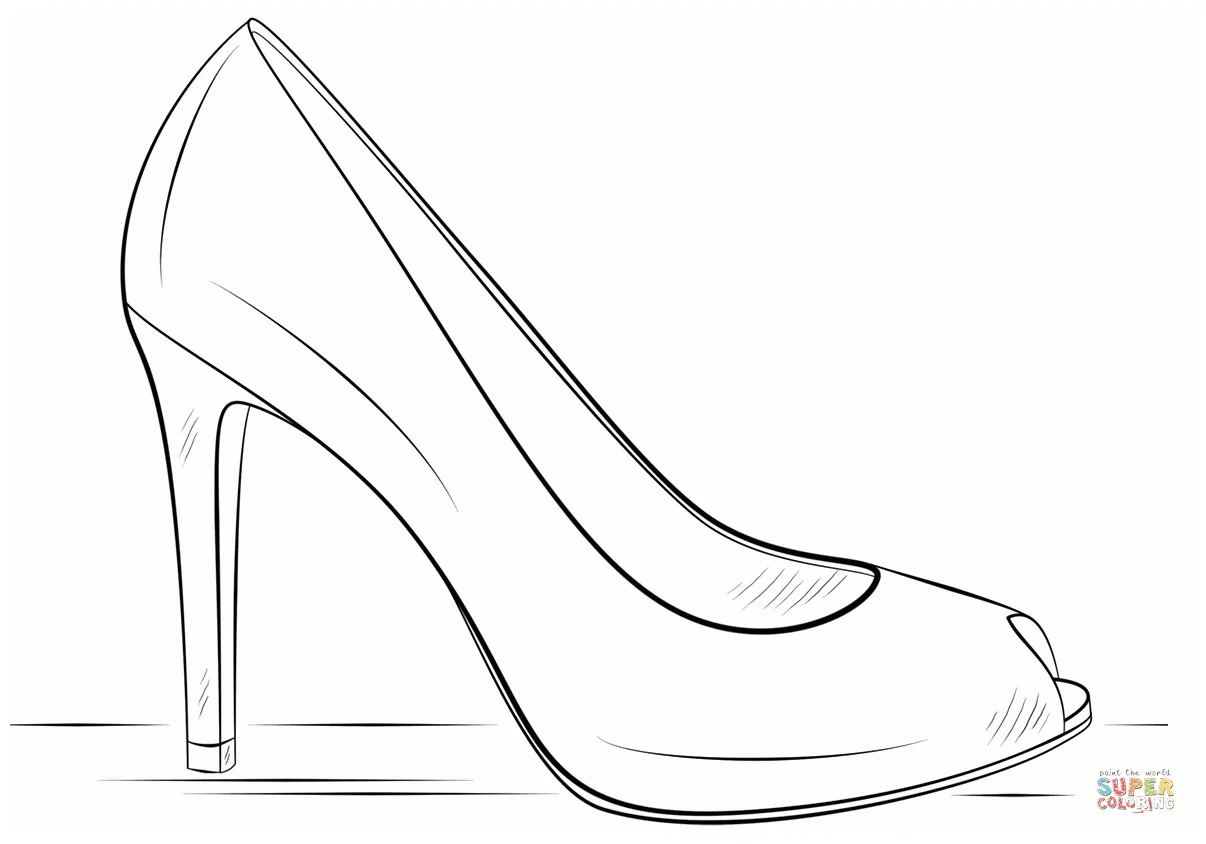 Shoe coloring pages coloring home printable coloring page