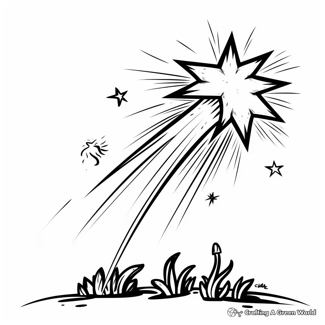 Shooting star coloring page