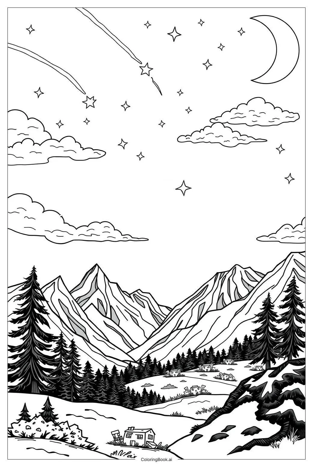 Shooting star coloring page