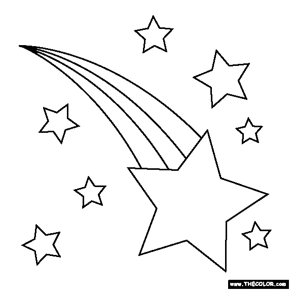 Shooting star coloring page