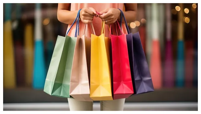 Premium AI Image | Consumer Hand Grasping Shopping Bags