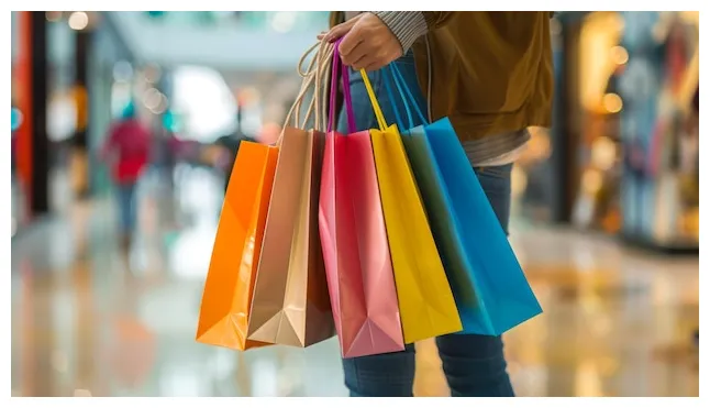Premium Photo | Person Carrying Multiple Colorful Shopping Bags in Mall