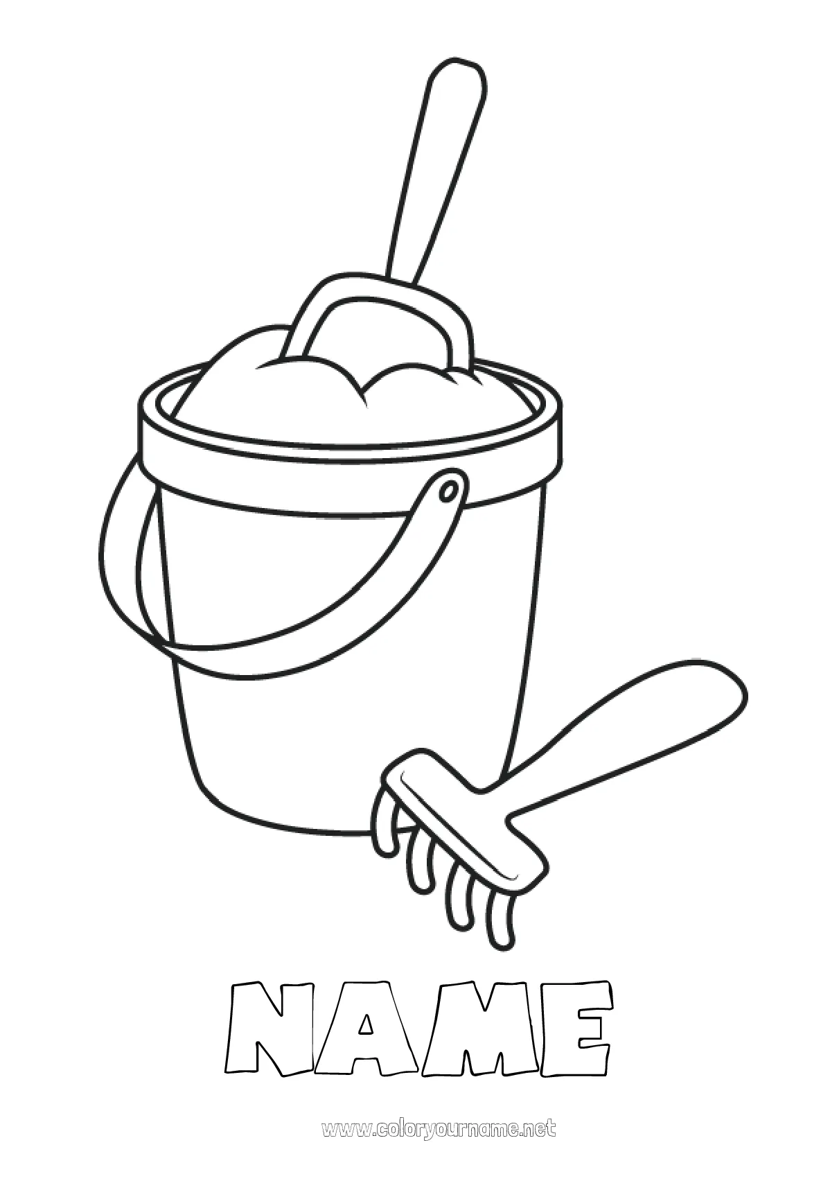 Pail And Shovel Coloring Page at Dennis Marquis blog