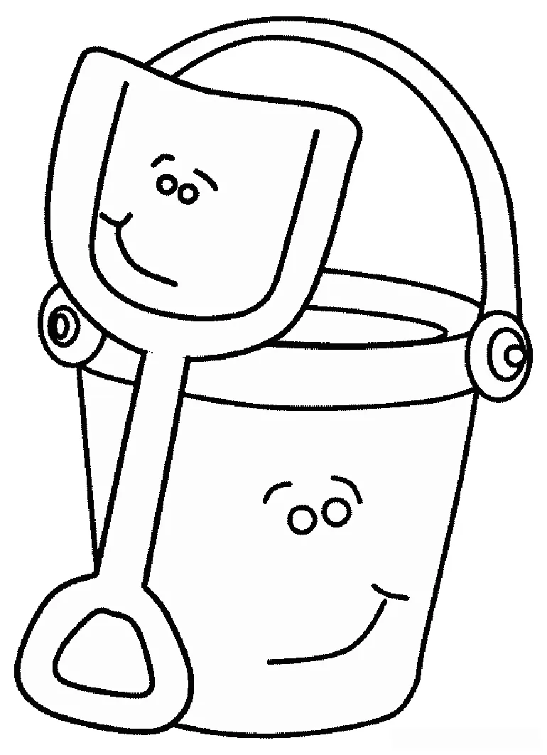 Pail And Shovel Coloring Page - Coloring Home