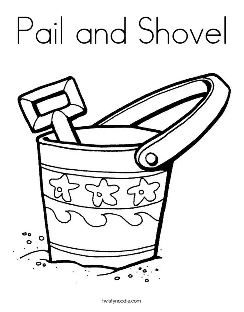 Pail and Shovel Coloring Page - Twisty Noodle