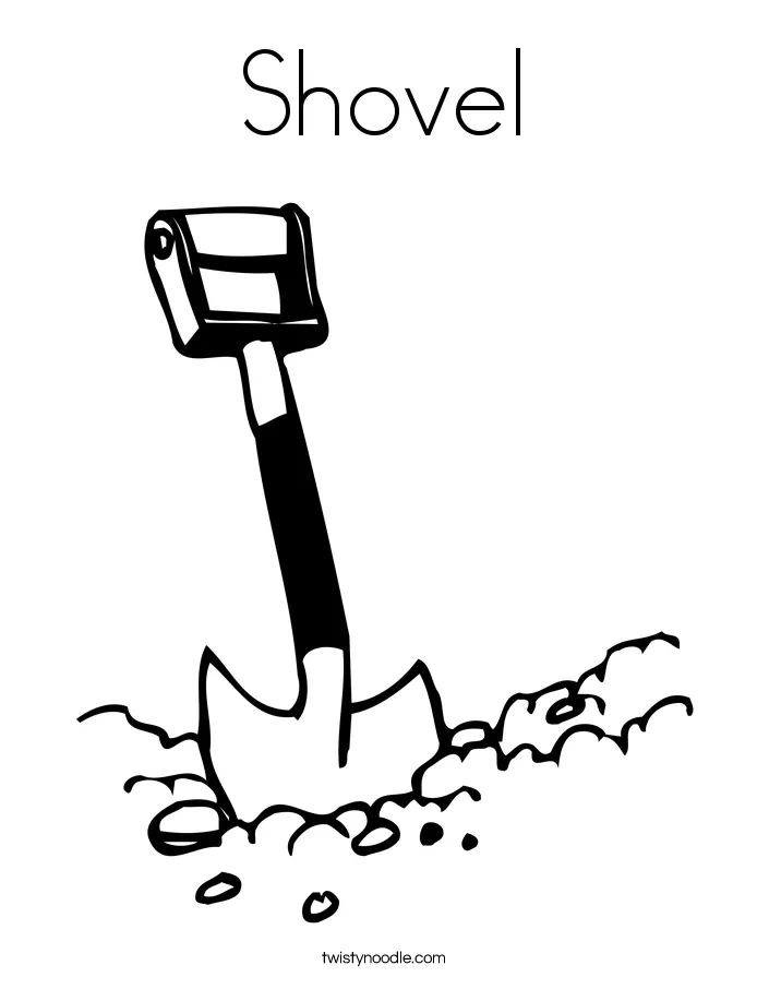 Shovel Coloring Page - Twisty Noodle