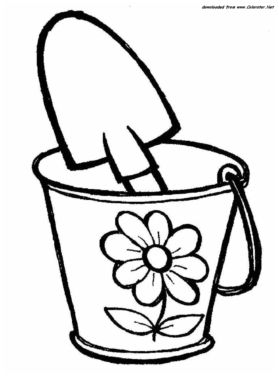 Free Pail And Shovel Coloring Page, Download Free Pail And Shovel