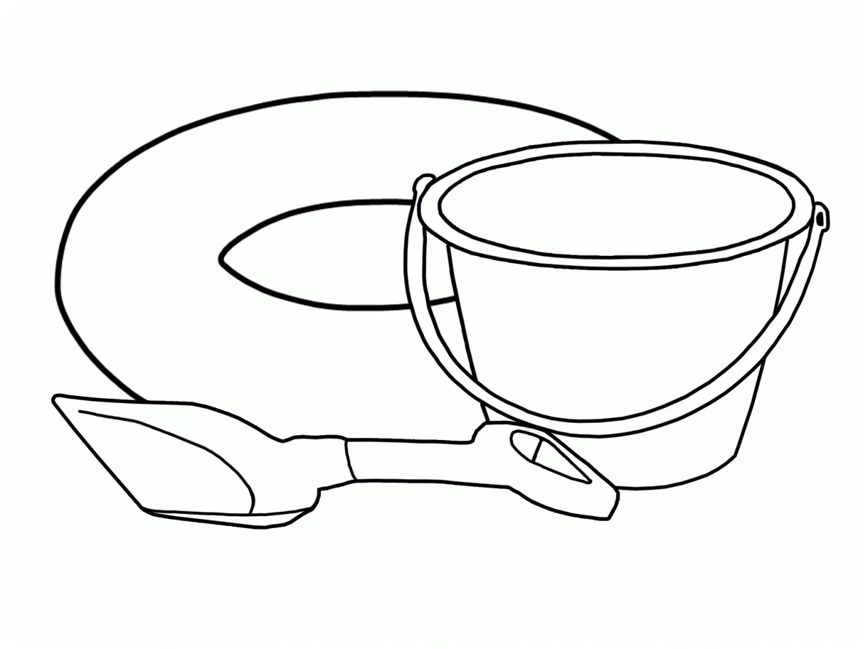 Free Pail And Shovel Coloring Page, Download Free Pail And Shovel