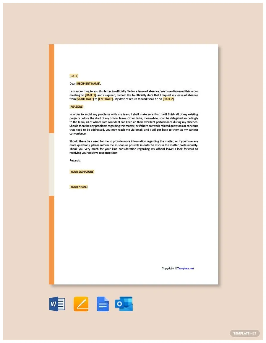 Formal download in word