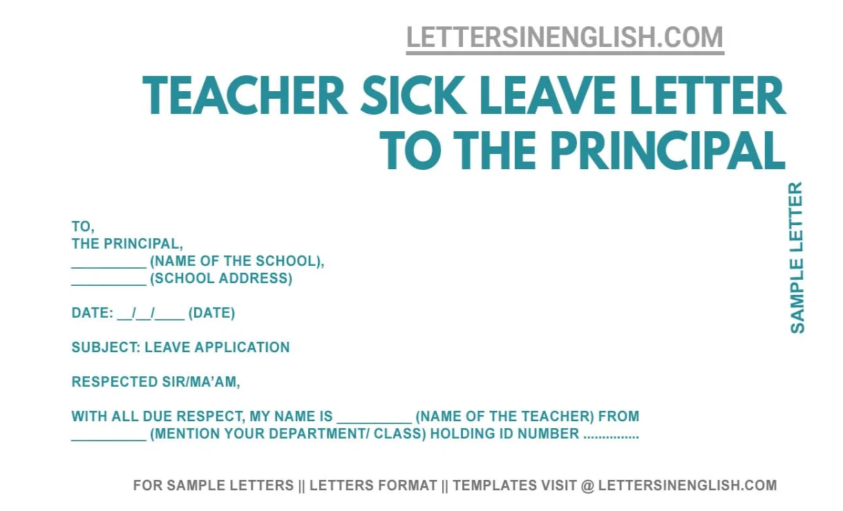 Teacher sick leave application to the principal sample sick leave