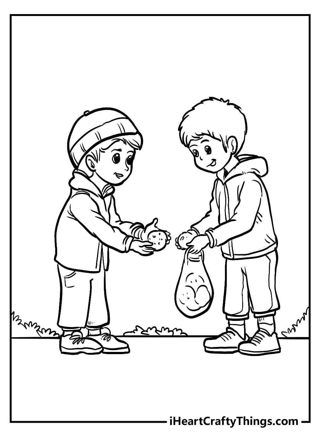 Helping coloring pages