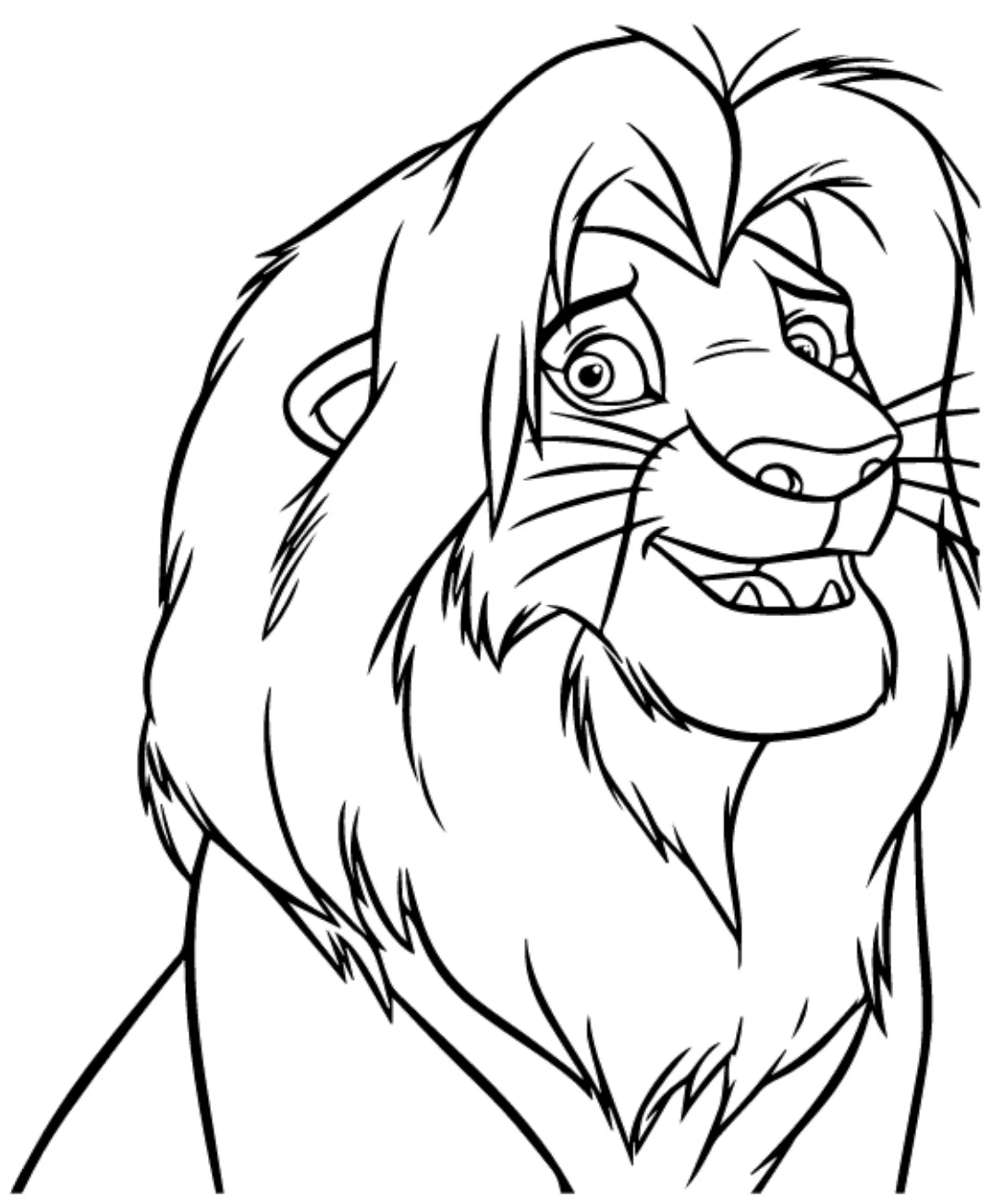Happy Simba Coloring Page - Free Printable Coloring Pages for Kids