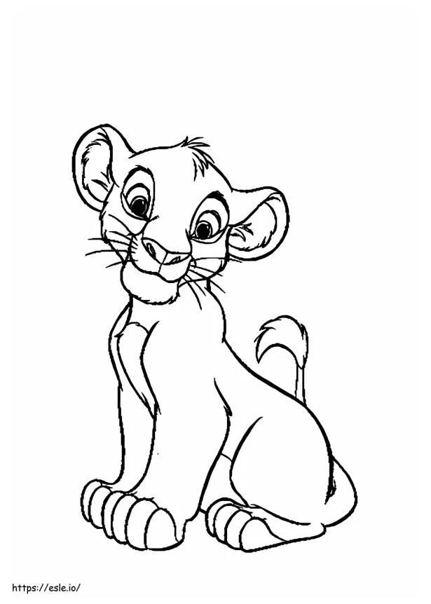 Cute Simba coloring page