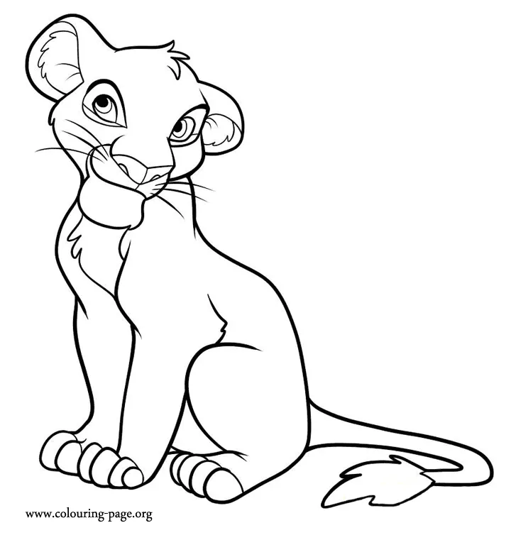 The lion king simba as a cub coloring page