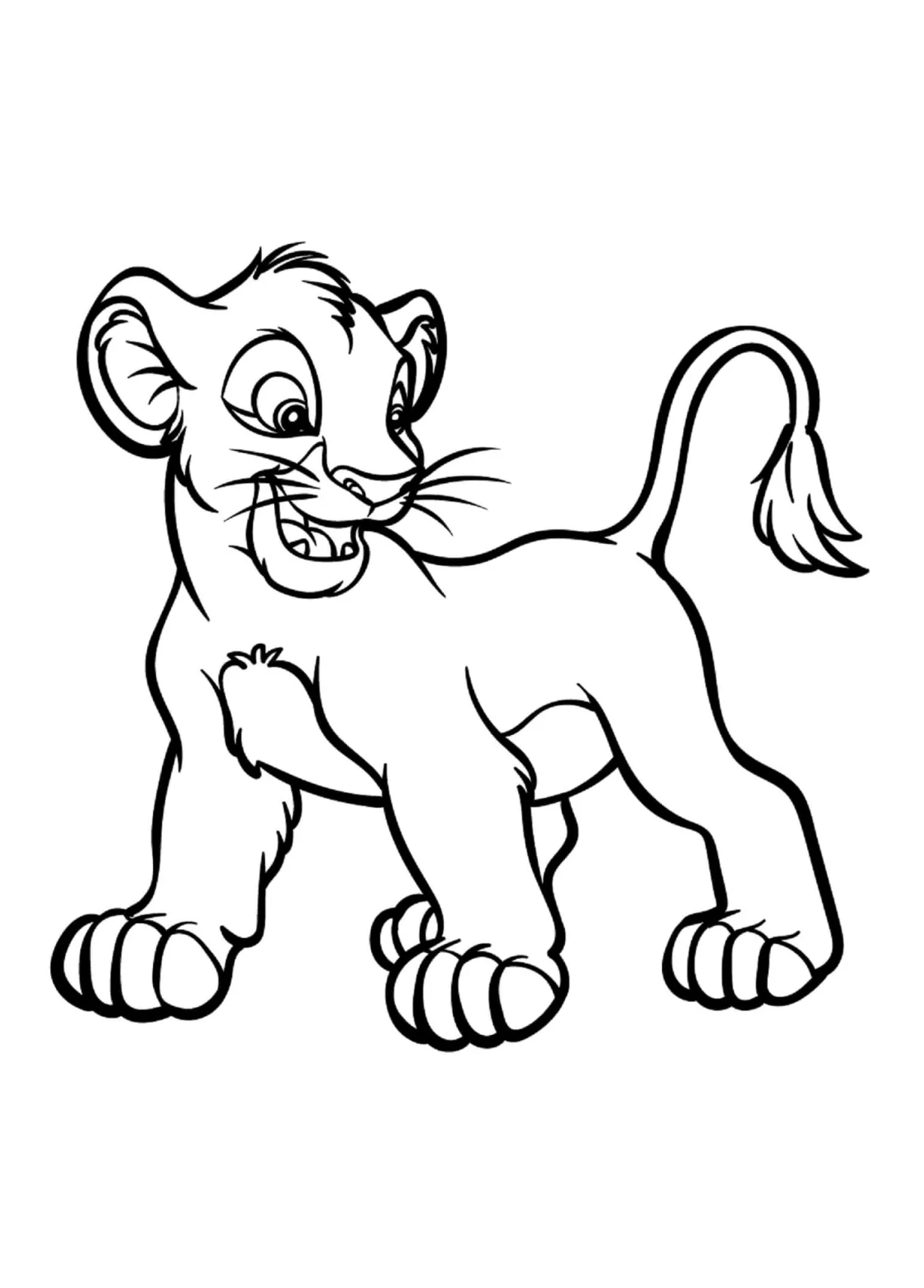 Fun simba coloring page download, print or color online for free