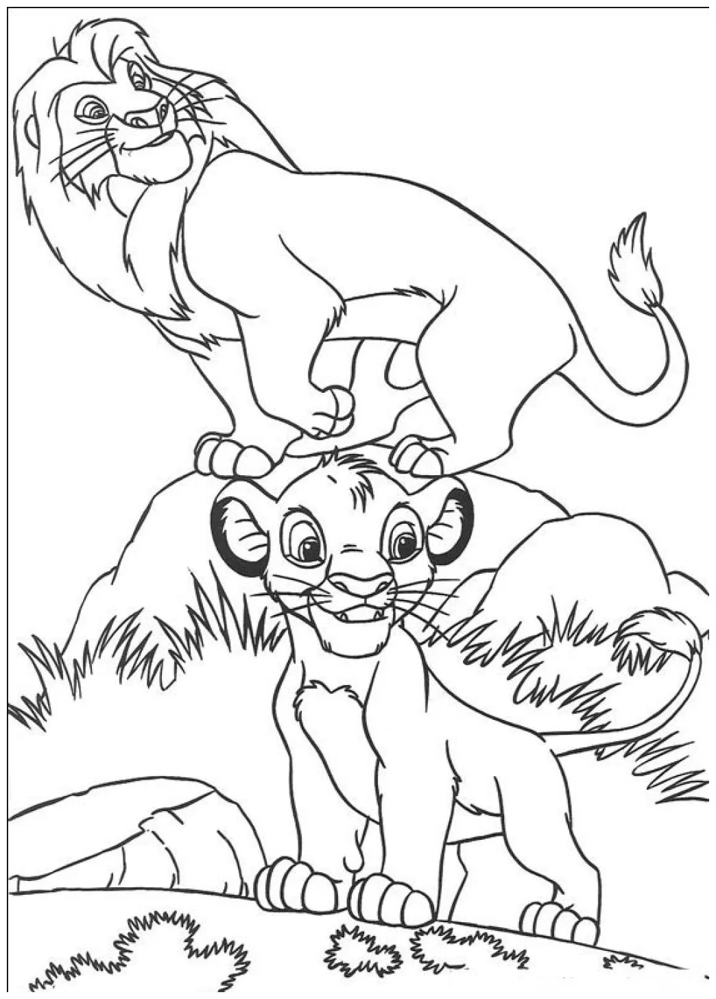 Free printable simba coloring pages for kids