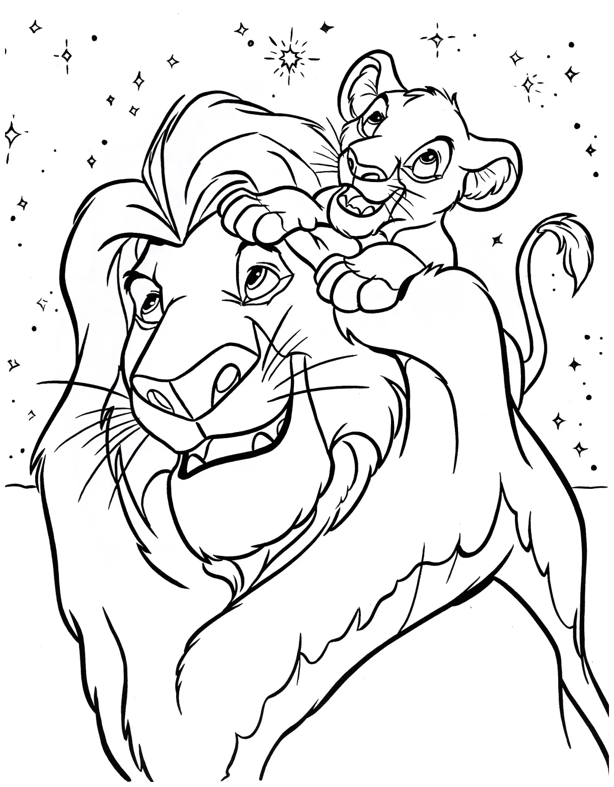 Free printable simba coloring pages for kids