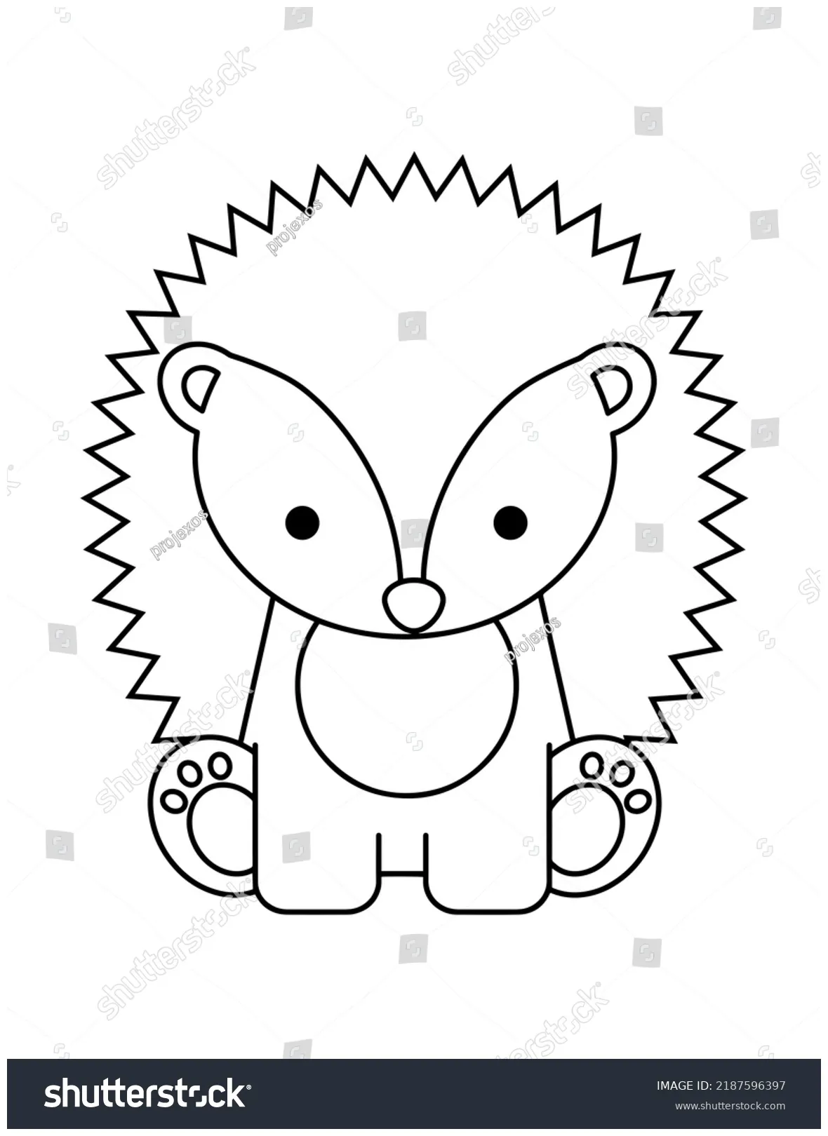 Cute Easy Simple Animal Coloring Page Stock Illustration 2187596397