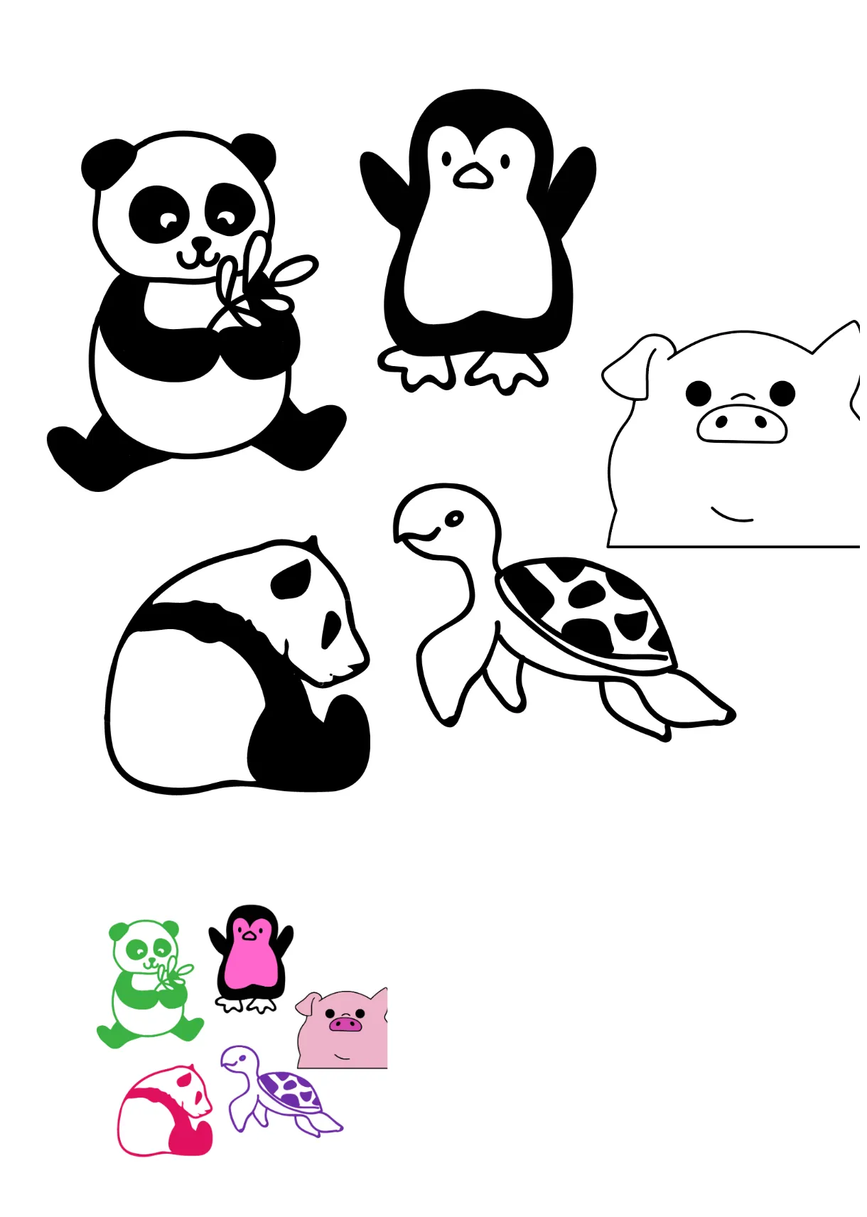 Free Simple Animal Coloring Pages Template to Edit Online