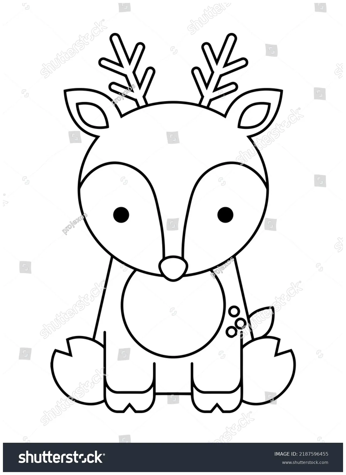 Cute Easy Simple Animal Coloring Page Stock Illustration 2187596455
