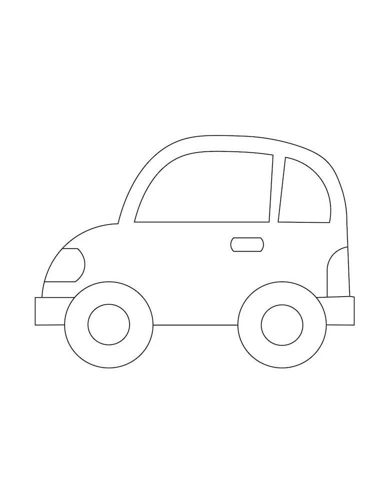 Premium vector simple car coloring page for kids