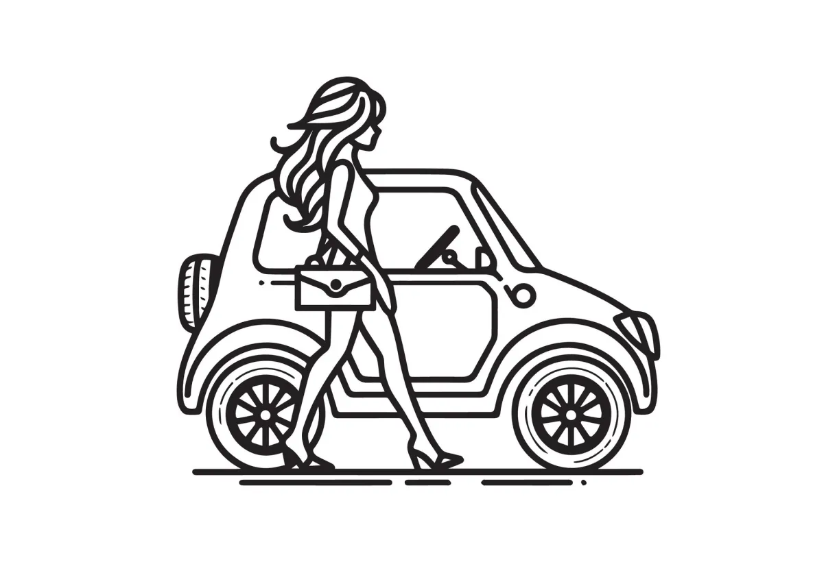 Simple and easy car coloring page for kids and toddler. car coloring