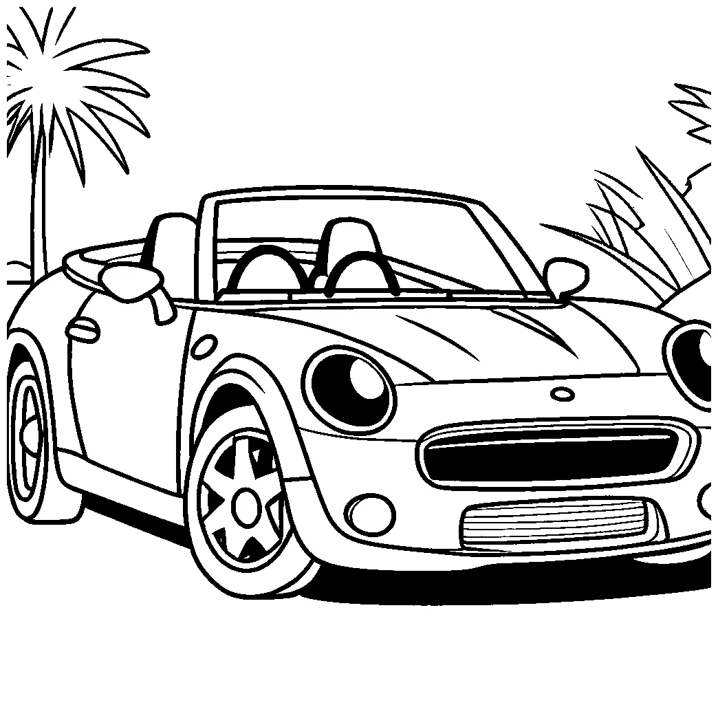 Convertible car drawing coloring page lulu pages