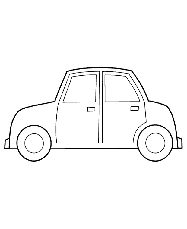 Very simple coloring page for boys with car