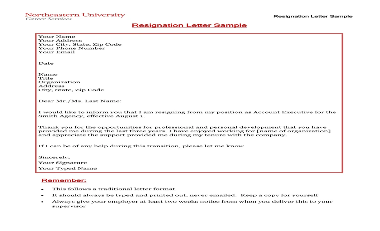 32+ standard resignation letter examples to download