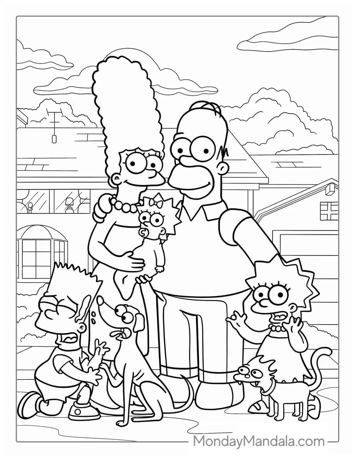 The simpsons family coloring page coloring pages