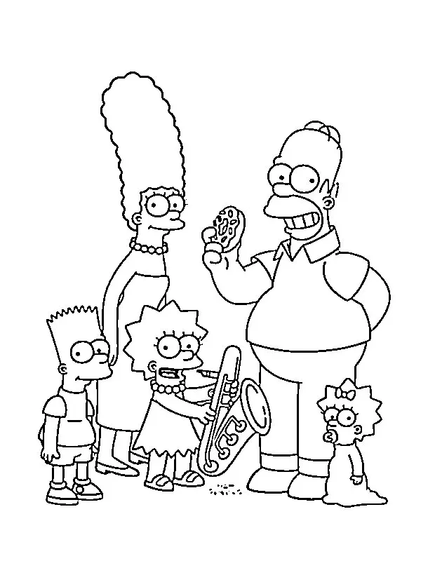 Family simpson coloring page funny coloring pages