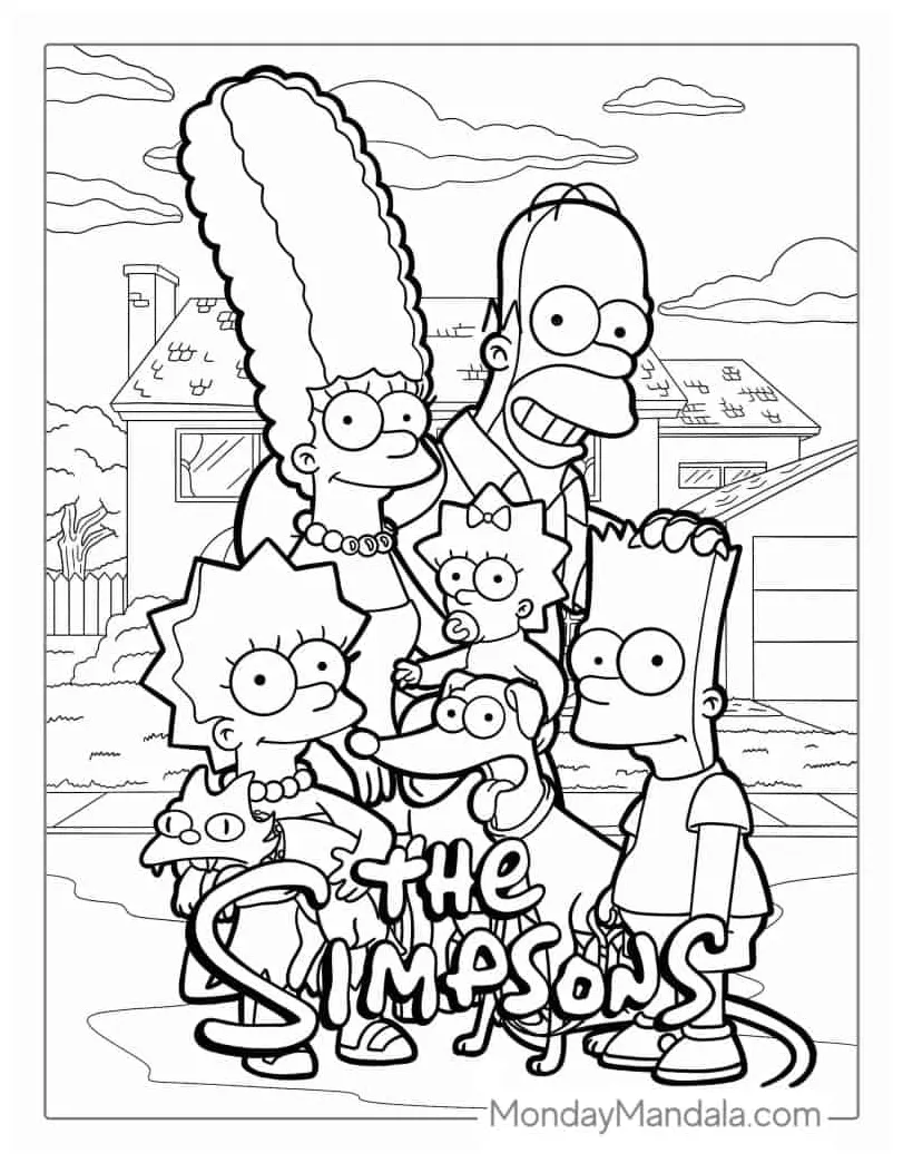 The simpsons coloring pages download free printable