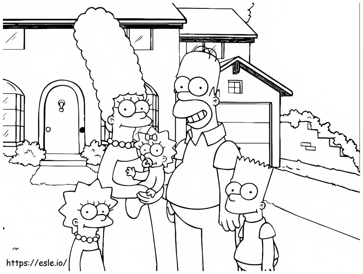 Cute family the simpsons coloring page printable coloring page